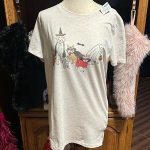 Maurices Women's Dogs in Costumes Halloween Graphic Tee - Cream Small Classic Fi